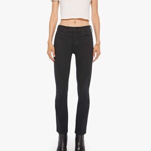 Mother denim straight leg black jeans
